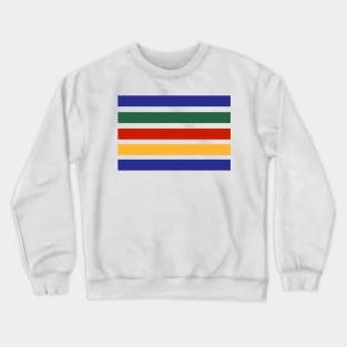 Vintage Retro Christmas Red, Green, Blue, Yellow Stripe Pattern Crewneck Sweatshirt